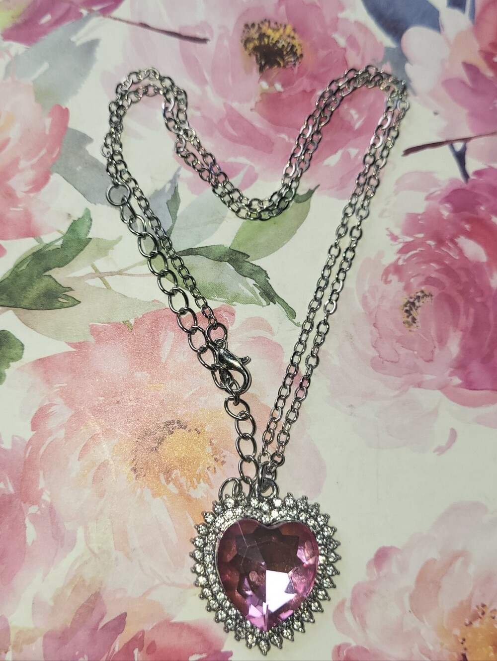 Costume Jewelry Pink Heart Necklace